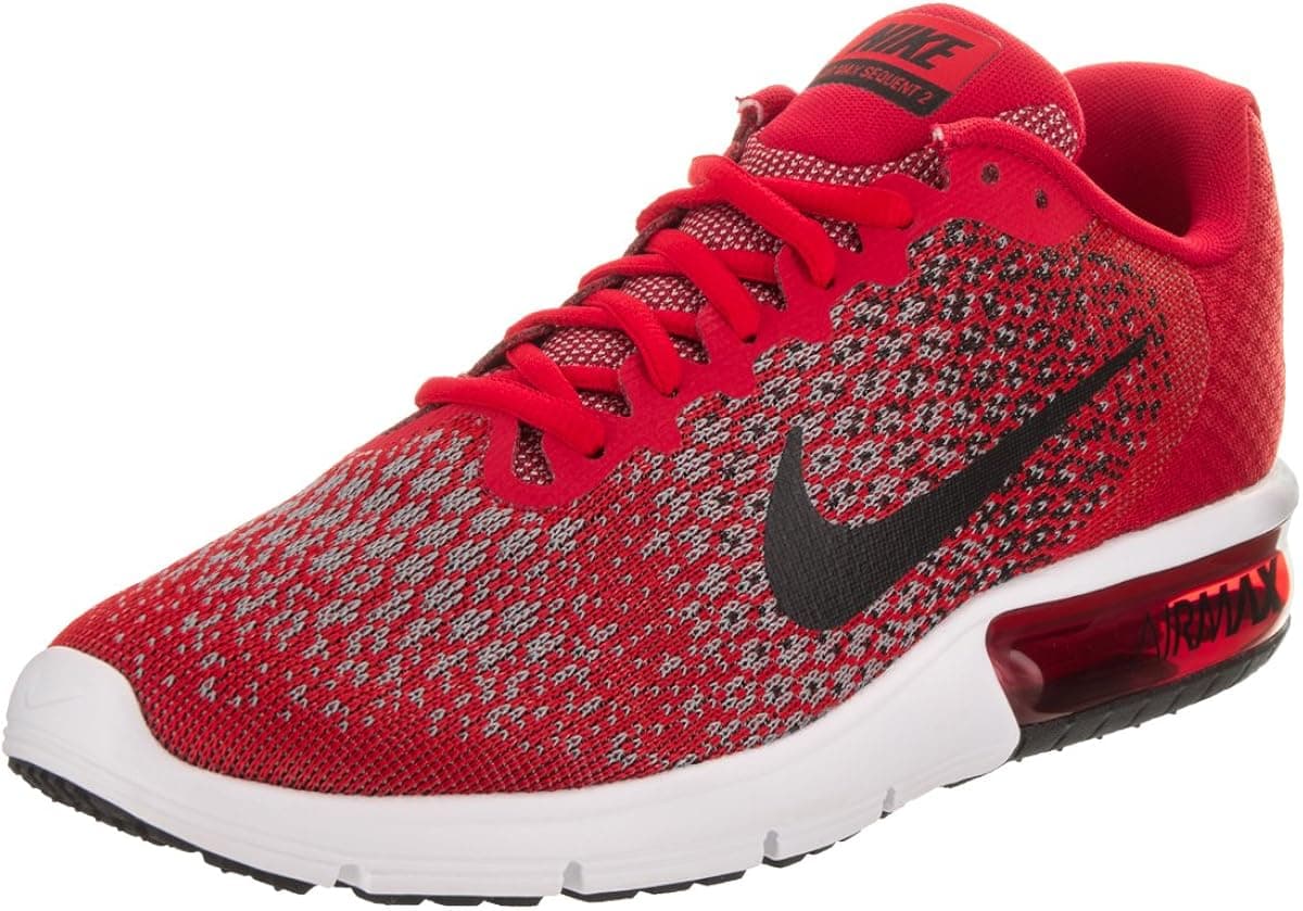 Nike Men's Air Max Sequent 2 Running Shoes (12 D(M) US, University Red/Black/Cool Grey/Black)