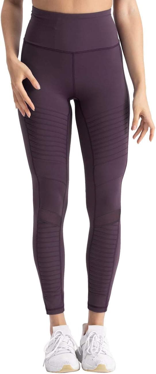 Hopgo Women's High Waist Moto Legging Power Flex Workout Legging 7/8 Gym Yoga Pants