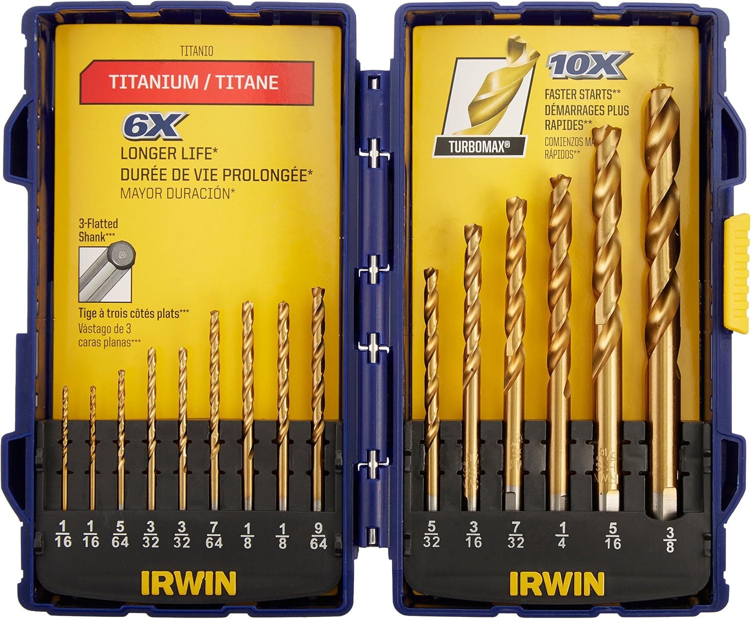 Irwin Tools Drill BIT 15PC TIN Turbo SPEEDBOR PRO Set