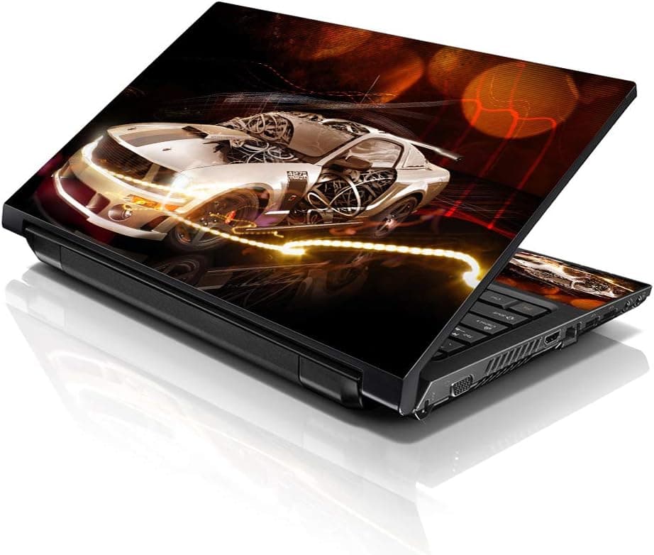 LSS Laptop 15 15.6 Skin Cover with Colorful Ford Mustang Pattern for HP Dell Lenovo Apple Asus Acer Compaq - Fits 13.3" 14" 15.6" 16" (2 Wrist Pads Free)
