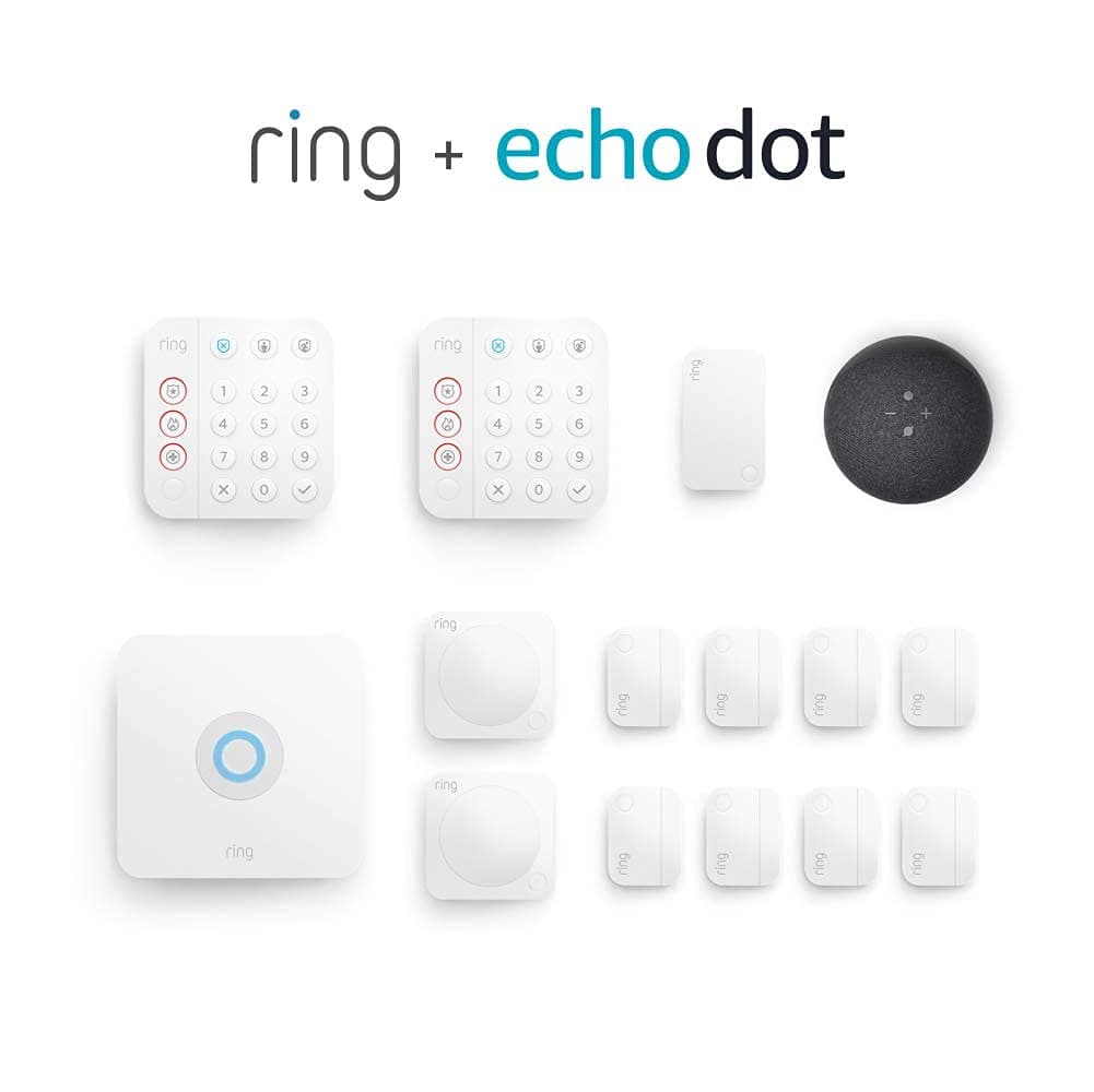 Ring Alarm 14-piece kit (2nd Gen) bundle with Echo Dot (4th Gen) - Charcoal