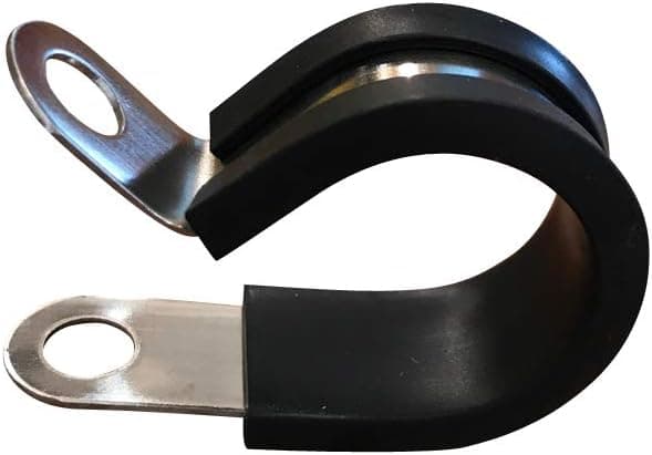 Cable Clamp.20 pack 3/8 inch Rubber Insulated Metal Clamp,Marine Grade Electrical Stainless Steel Cushion Clamps