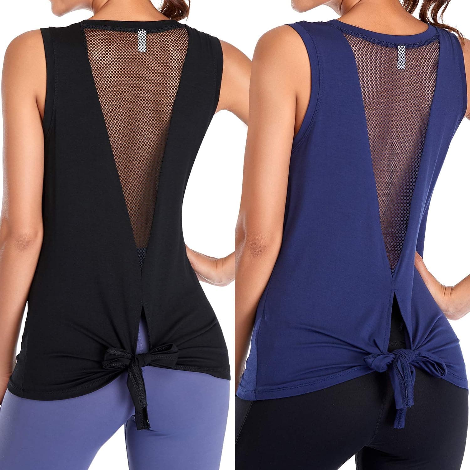 OPIBOO Women's Workout Tops Open-Back Yoga Shirts Sleeveless Breathable Athletic Gym Running Tank Tops for Women