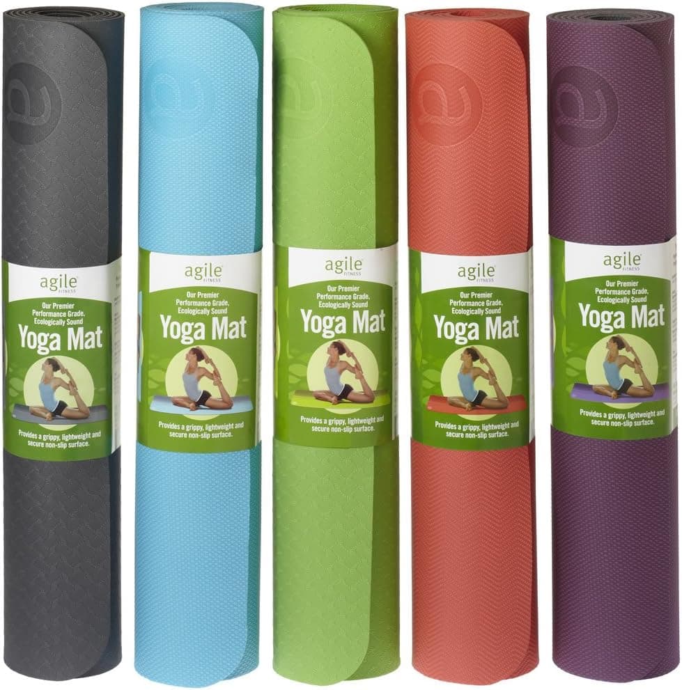 Plum-colored Agile Eco Yoga Mat, 1/4" thick x 24" x 68"