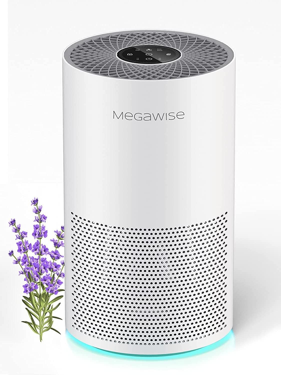 MEGAWISE ​Air Purifier for Home Pollen and Pets Hair Smokers in Large Room up to 1008ft², H13 True HEPA Filter Paper with Smart Air Quality Sensor, Filters VOCs, Odors, Dust, Ozone Free