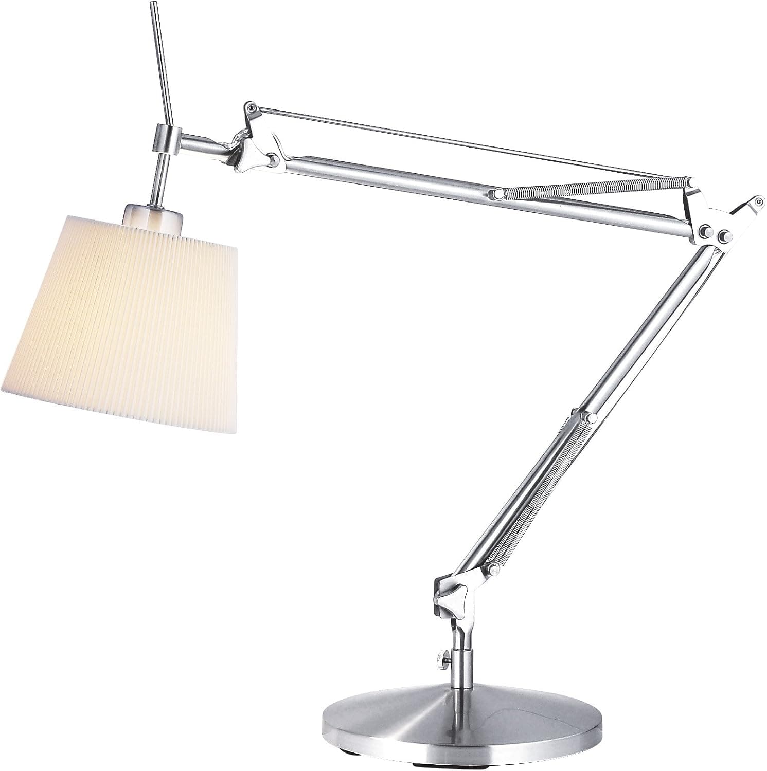 Adesso 3155-22 Architect 21.5"-33" Table Lamp, Satin Steel, Smart Outlet Compatible