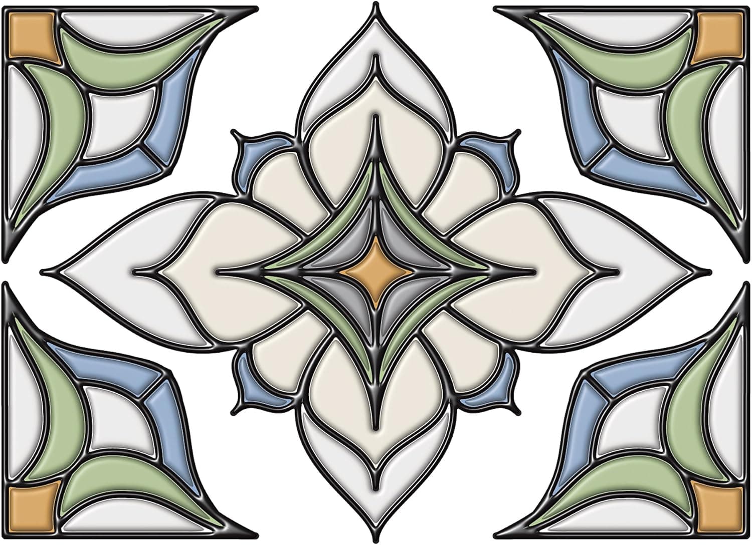 Brewster 93809 Brewster Alden Stained Glass Applique, 10.5-Inch by 7.5-Inch, Blue