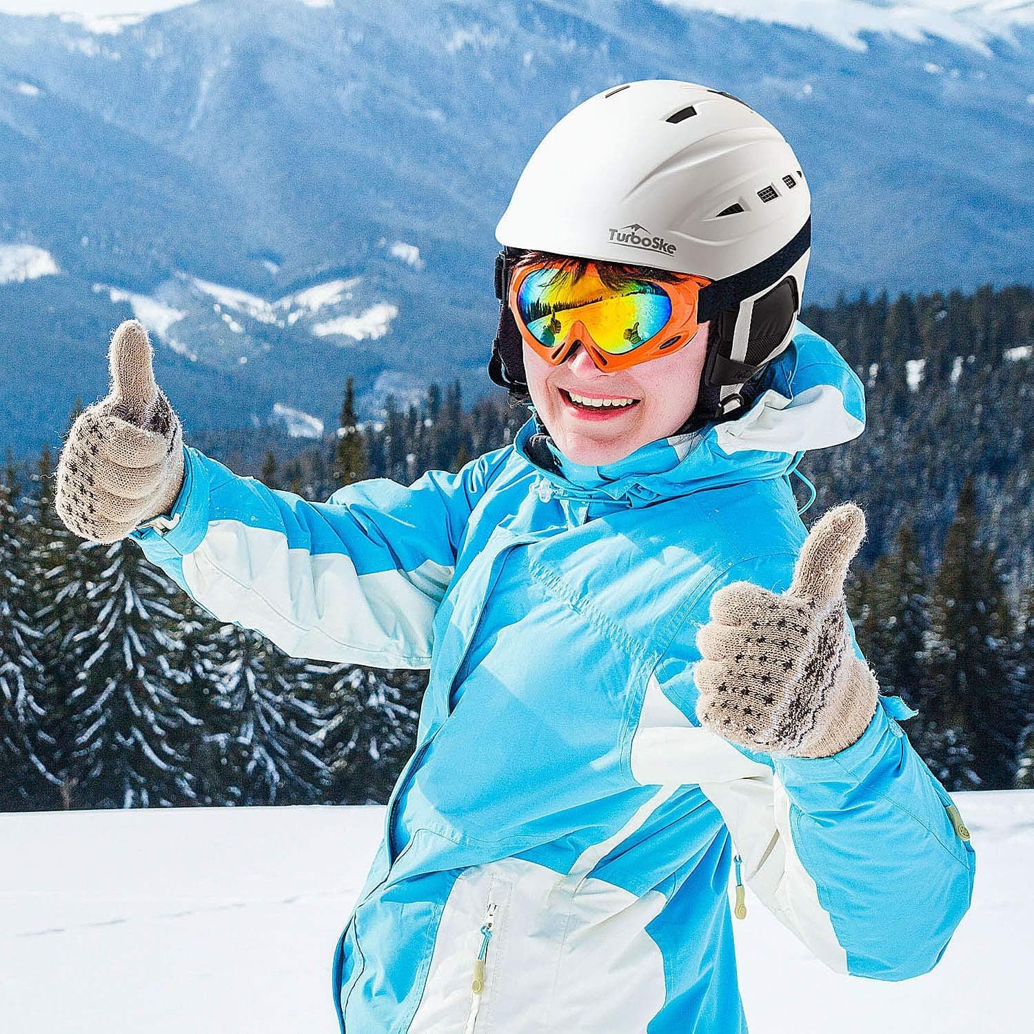 TurboSke Ski Helmet, Snowboard Helmet, Snow Sports Helmet, Audio Compatible for Men Women and Youth