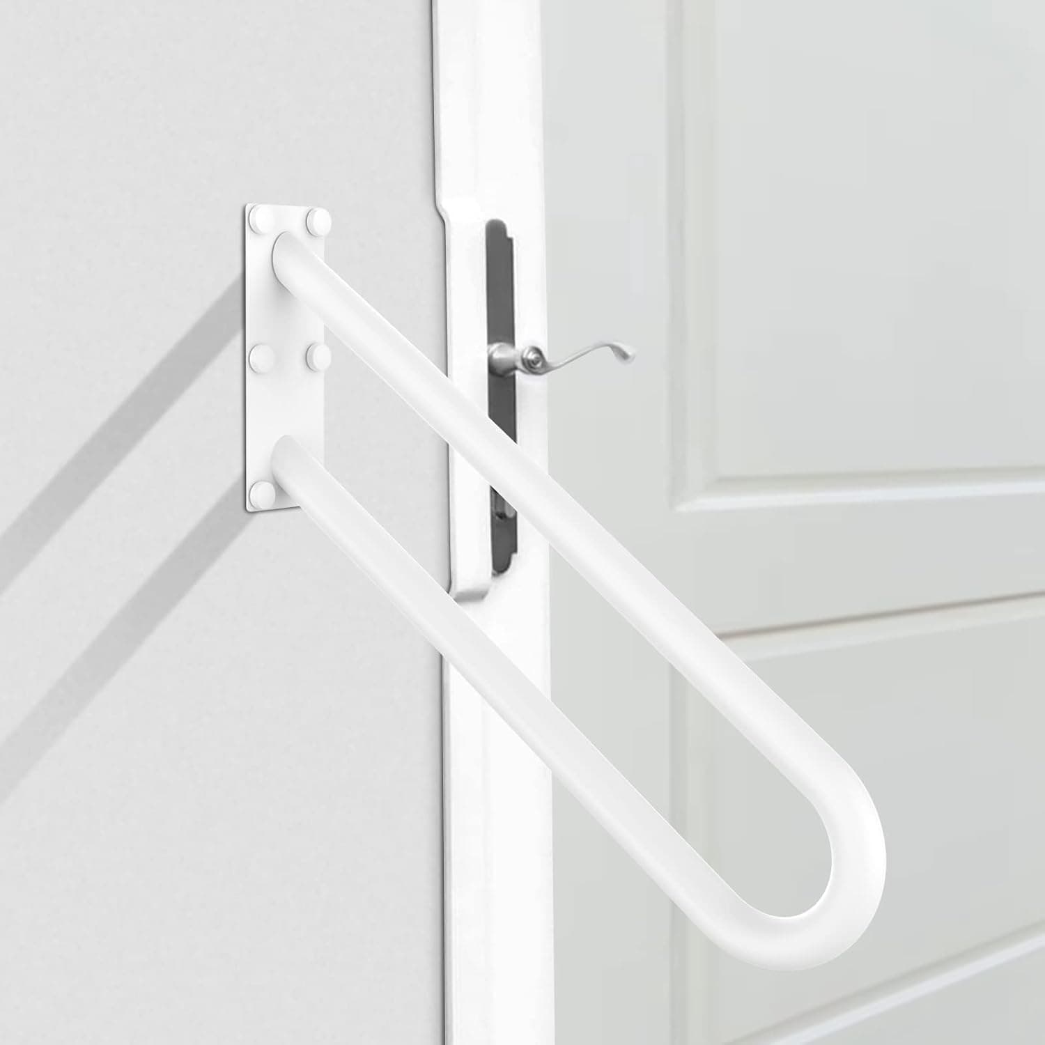 20 Inch Jamb Mount Handrail for 1-3 Step - 1.25" Diameter, iMomwee SUS304 Stainless Steel Oil Rubbed White Safety Hand Railing for Porch Garage Stair Front Entry Stairs Interior or Exterior Stairway