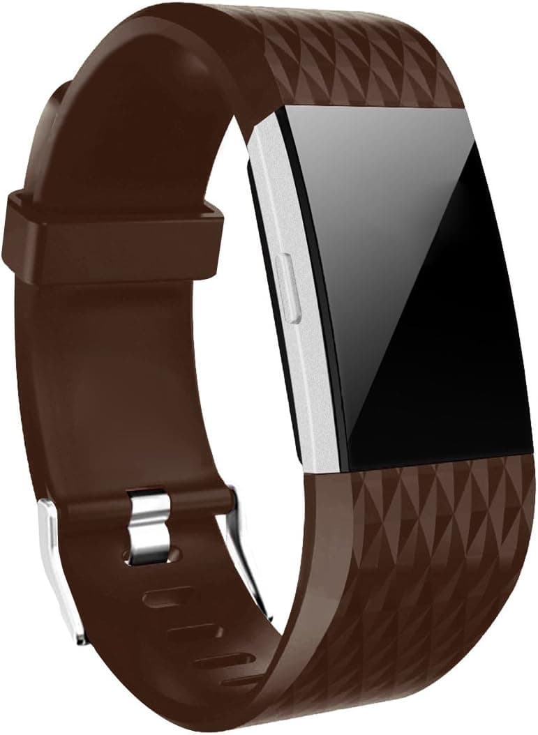 Wishesport for Fitbit Charge 2 Bands Special Edition Replacement Bands Accessory Sport Bands Strap for Charge 2 HR Fitness Diamond S Coffee