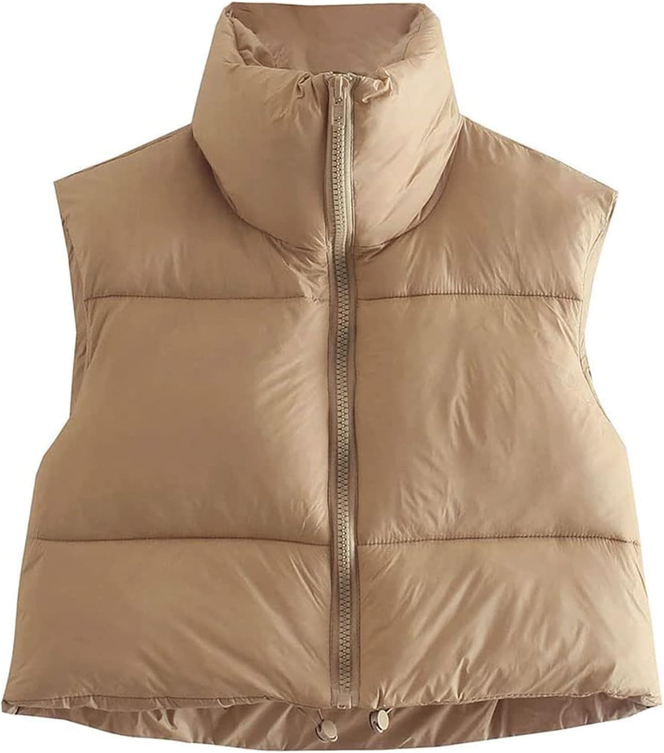WENIVE Cropped Puffer Vest For Women Stand Collar Lightweight Sleeveless Winter Warm Outerwear Padded Gilet