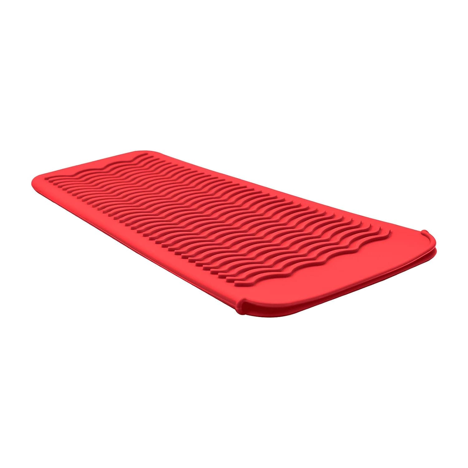 EIOKIT Silicone Heat Resistant Travel Mat Pouch for Hair Straightener,Crimping Iron,Hair Curling Iron,Hair Curling Wand,Flat Iron,Hair Waving Iron and Hot Hair Styling Tools (RED)