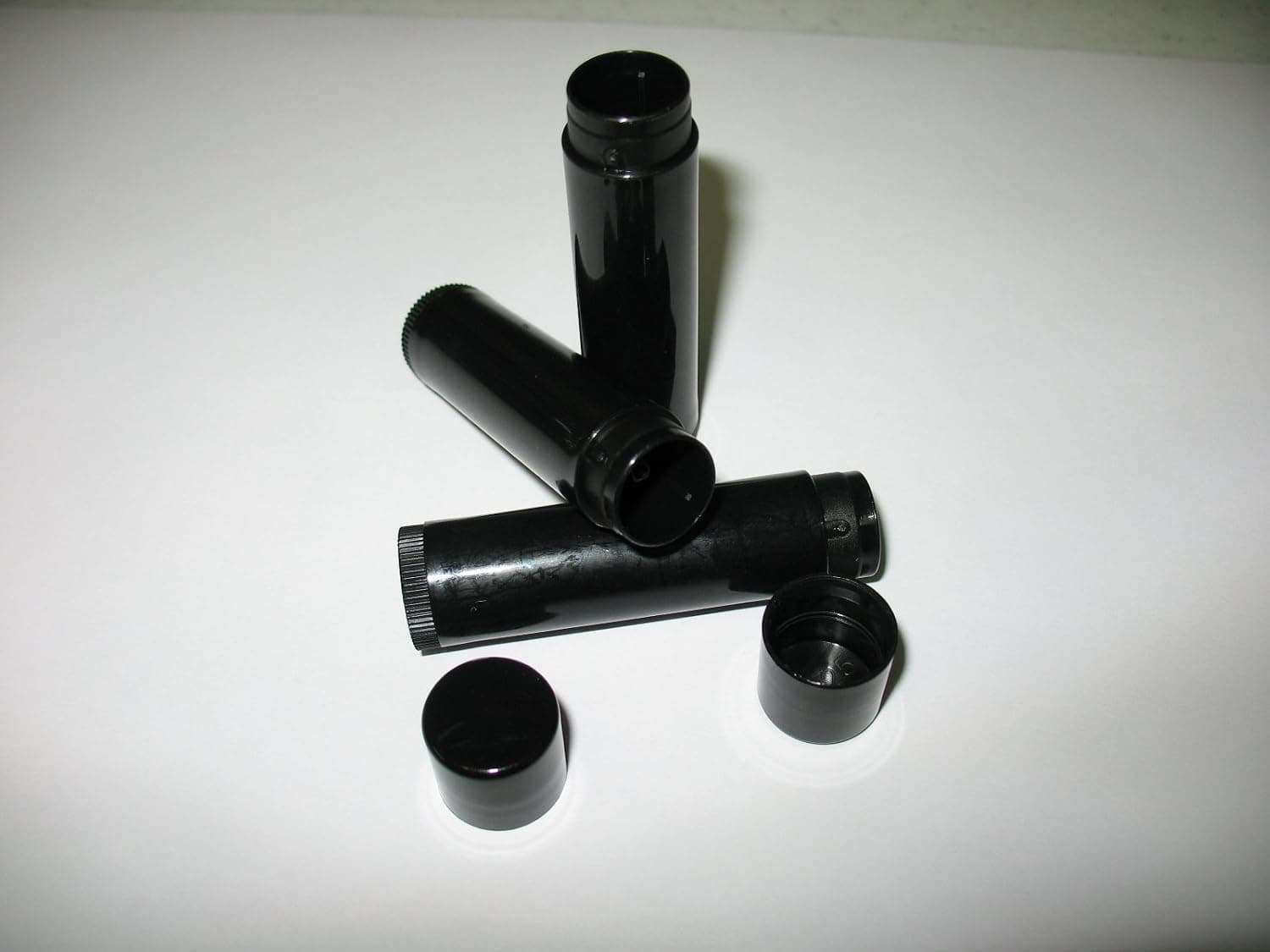100 BLACK Lip Balm Tubes with Caps (NEW)