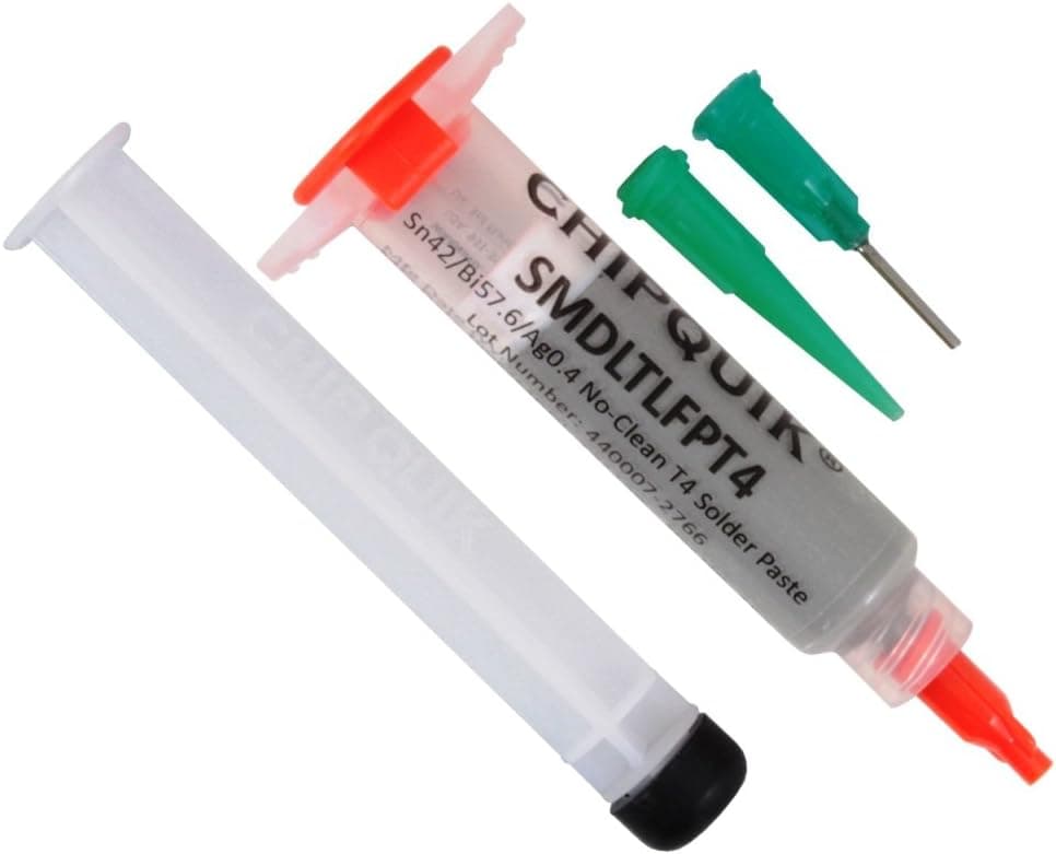 Chip Quik SMDLTLFPT4 Solder Paste no Clean Sn42/Bi57.6/Ag0.4 Low Temp 138C in 5cc Syringe 15g (T4)