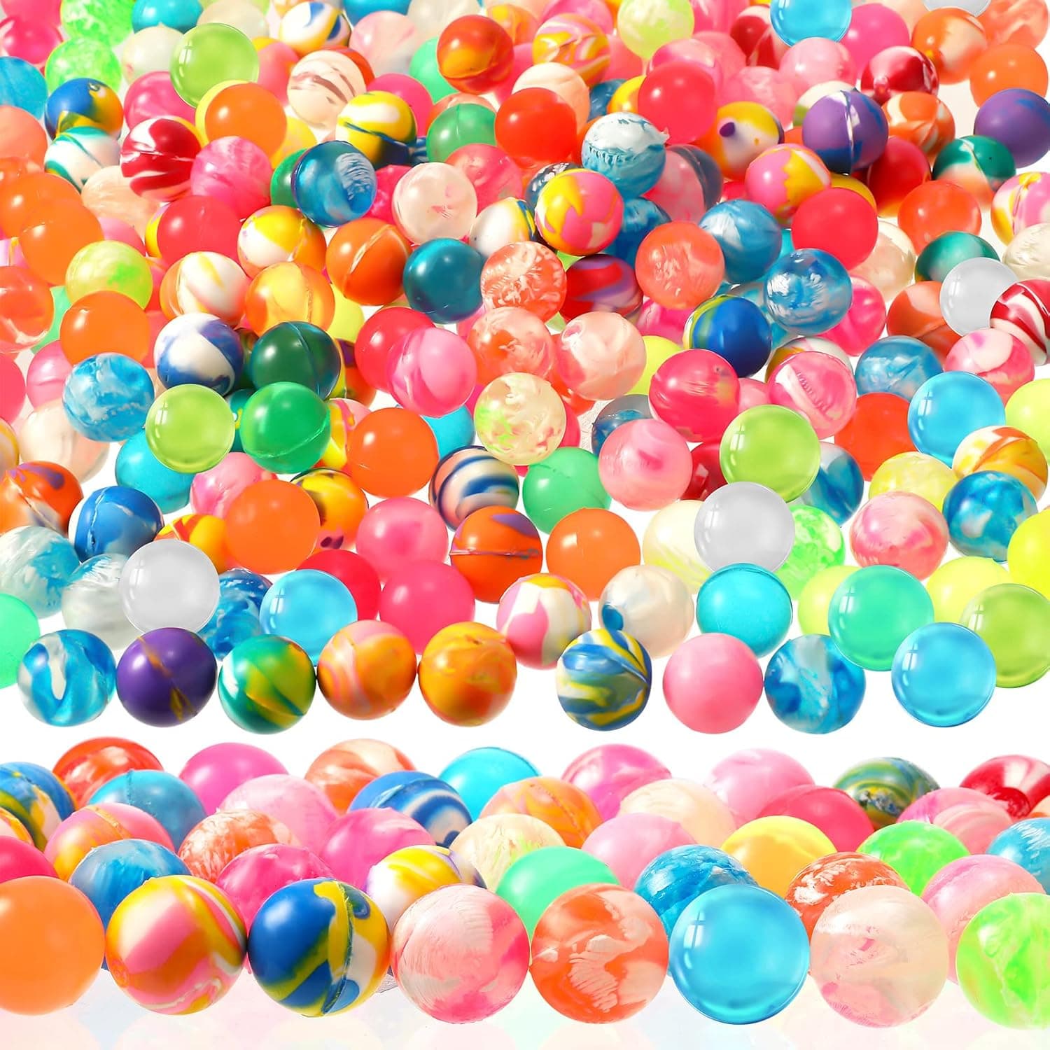 300 Pcs Small Bouncy Balls Bulk for Kids Rubber High Bouncing Balls 0.78 Inch/ 20 mm Mini Neon Bouncing Balls for Game Prizes, Party Favors, Birthdays Gift Vending Machines, Outdoor Activities