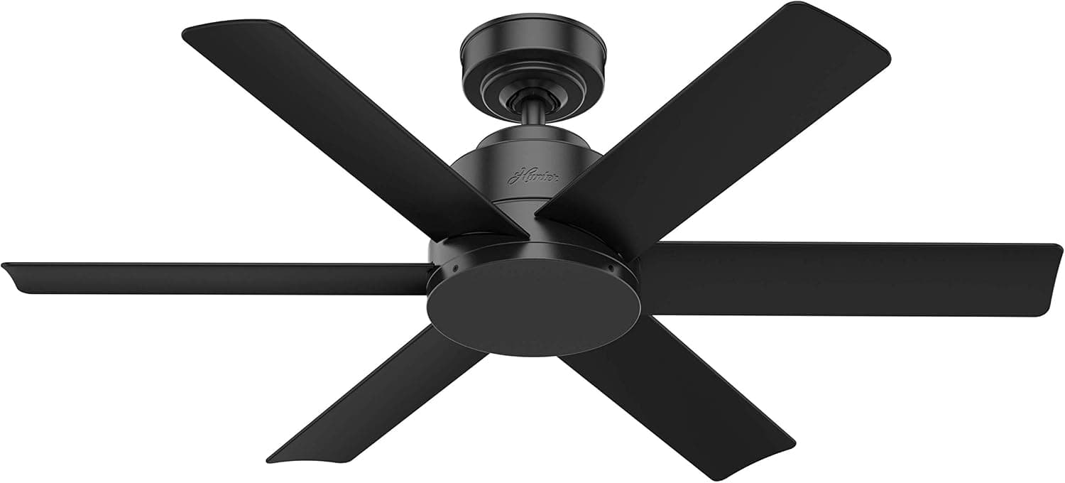 Hunter Fan Company 59613 Hunter Kennicott Indoor, Outdoor Ceiling Fan with Wall Control, 44, Matte Black Finish