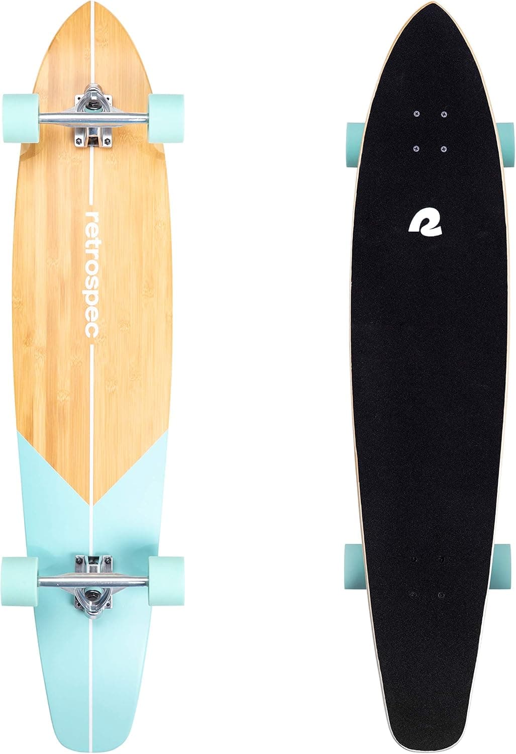 Retrospec Zed Longboard Skateboard Complete Cruiser | Bamboo & Canadian Maple Wood Cruiser w/ Reverse Kingpin Trucks for Commuting, Cruising, Carving & Downhill Riding