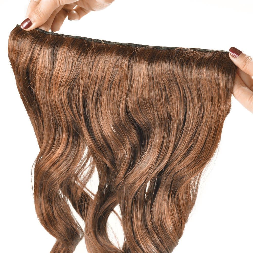 Gorgeous Long Curly Clip-on Hair Extension Wigs Light Brown