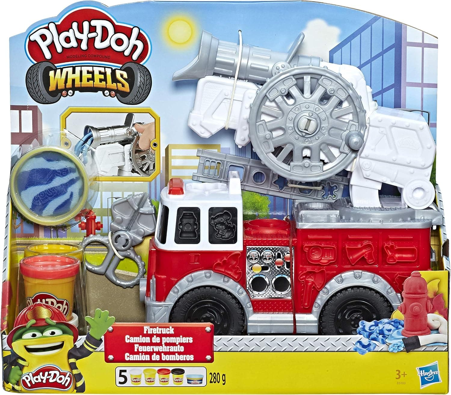 Play-Doh Wheels Firetruck Toy with 5 Non-Toxic Colors Including Play-Doh Water Compound (Amazon Exclusive)