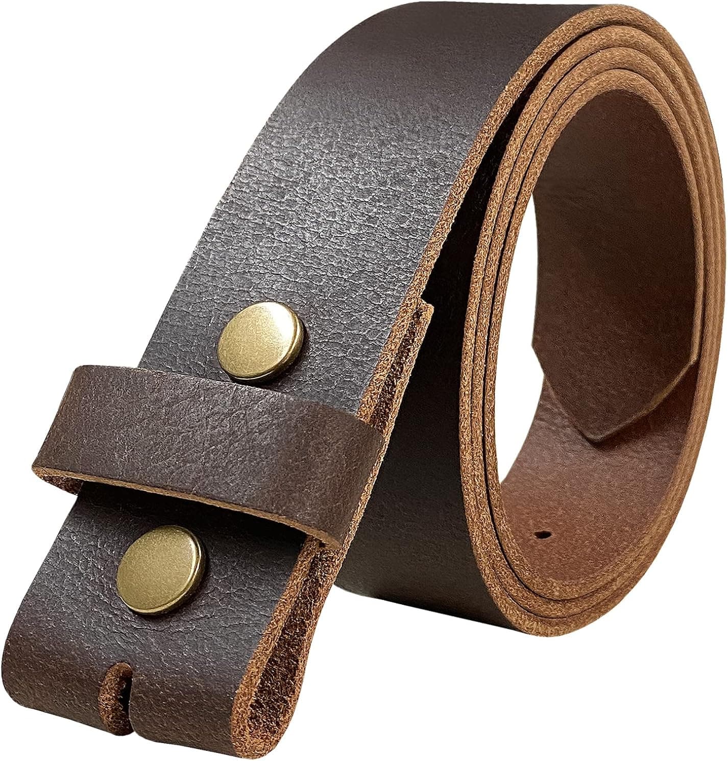 One Piece Full Grain Buffalo Oil Tanned Leather Replacement Belt Strap 1-1/2" wide, Big and Tall Size Up to 60"
