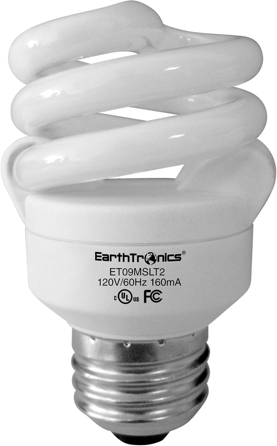 EarthTronics CF09CW1BT2 9-Watt 4100K Micro Spiral Compact Florescent Light Bulb, Cool White, 12-Pack