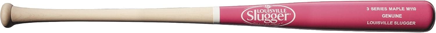 Louisville Slugger M110 Genuine S3 Maple Baseball Bat, Split Natural/Pink, 33"/30 oz