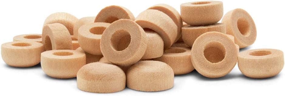 Wood Axle Caps 1/2 inch Diameter Pack of 50 Perfect for Mini Wooden Wheels and Wagon Wheel Replacement by Woodpeckers