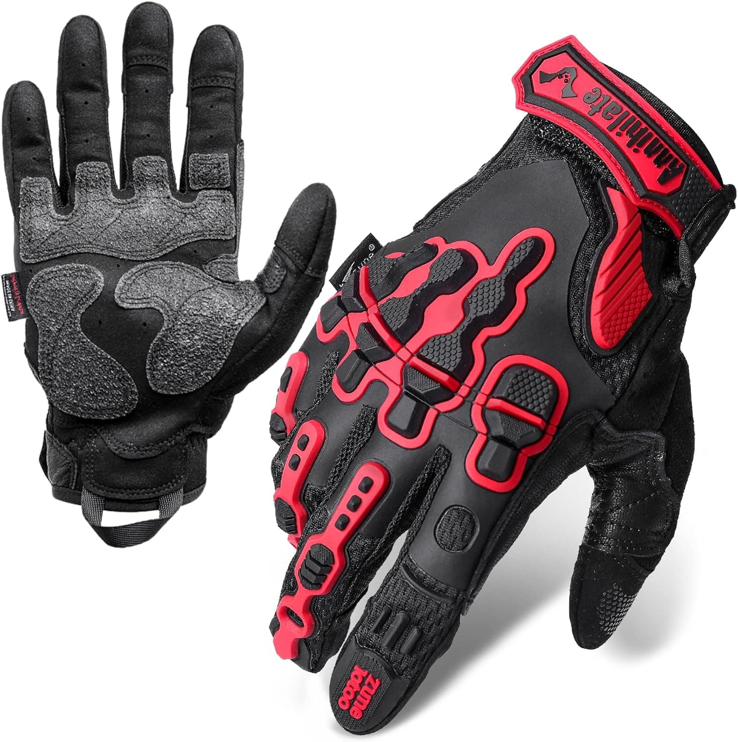 Zune Lotoo Touchscreen Tactical Gloves Full Finger, TPR Impact Protective, Kevlar Lined, EVA Palm Padding, Safety Work Gloves for Men Women Airsoft Shooting Range Paintball Motorcycle