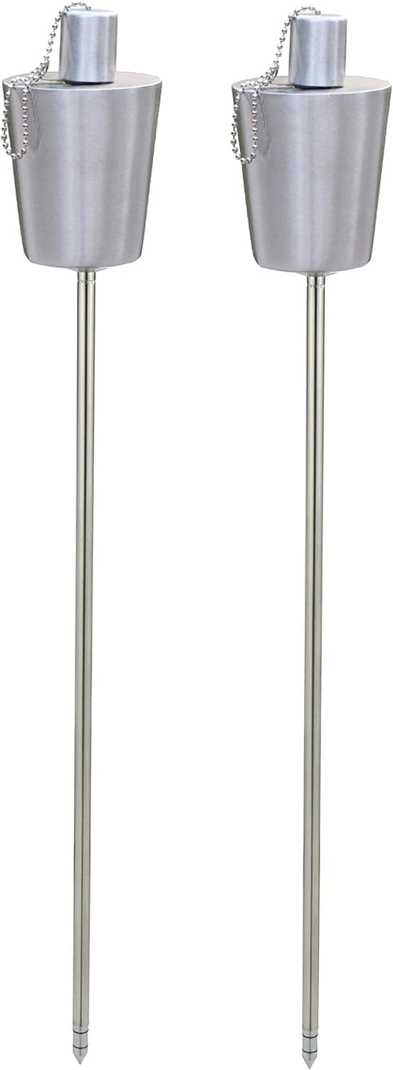 American Mantle Patio/Garden Oil Torch - Stainless Steel - Fibre Glass Wick - Set of 2 Pieces