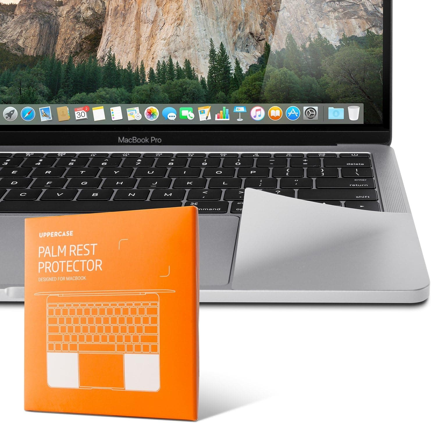 UPPERCASE Premium Palm Rest Protector Skin Cover Set Compatible with 2020+ MacBook Pro 13" Only, Silver