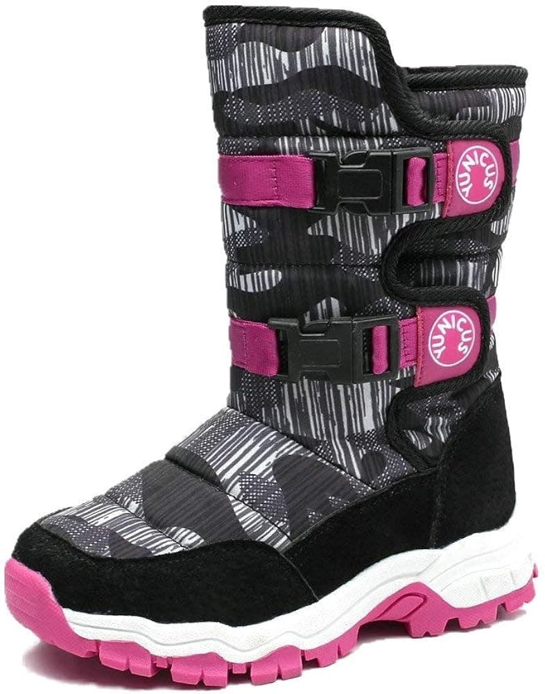 YUNICUS Kids Snow Boot - Winter Shoes Warm Fur Lined for Boys Girls Little