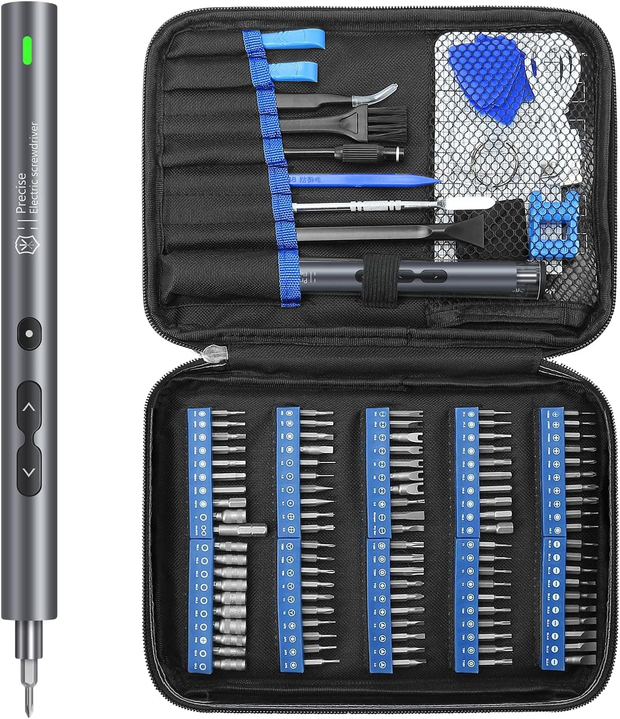 Mini Electric Screwdriver Set, SOONAN 120 in 1 Small Portable Cordless Power Screwdriver Set with 100 Precision Bits & LED Light & 20-bit Tool Set Handy Repair Tool for Phone Watch Camera Laptop