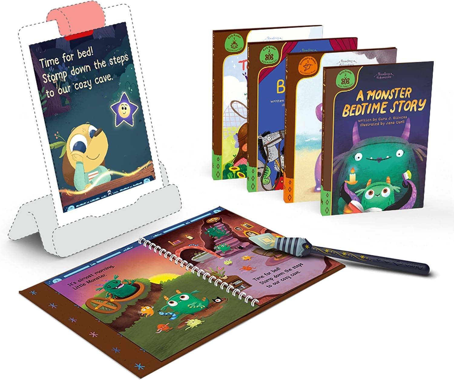 Osmo - Reading Adventure - Advanced Reader for iPad + Access to 4 More Books - Ages 5-7 - Builds Reading Proficiency, Phonics, Fluency, Comprehension & Sight Words iPad Base Required US ONLY