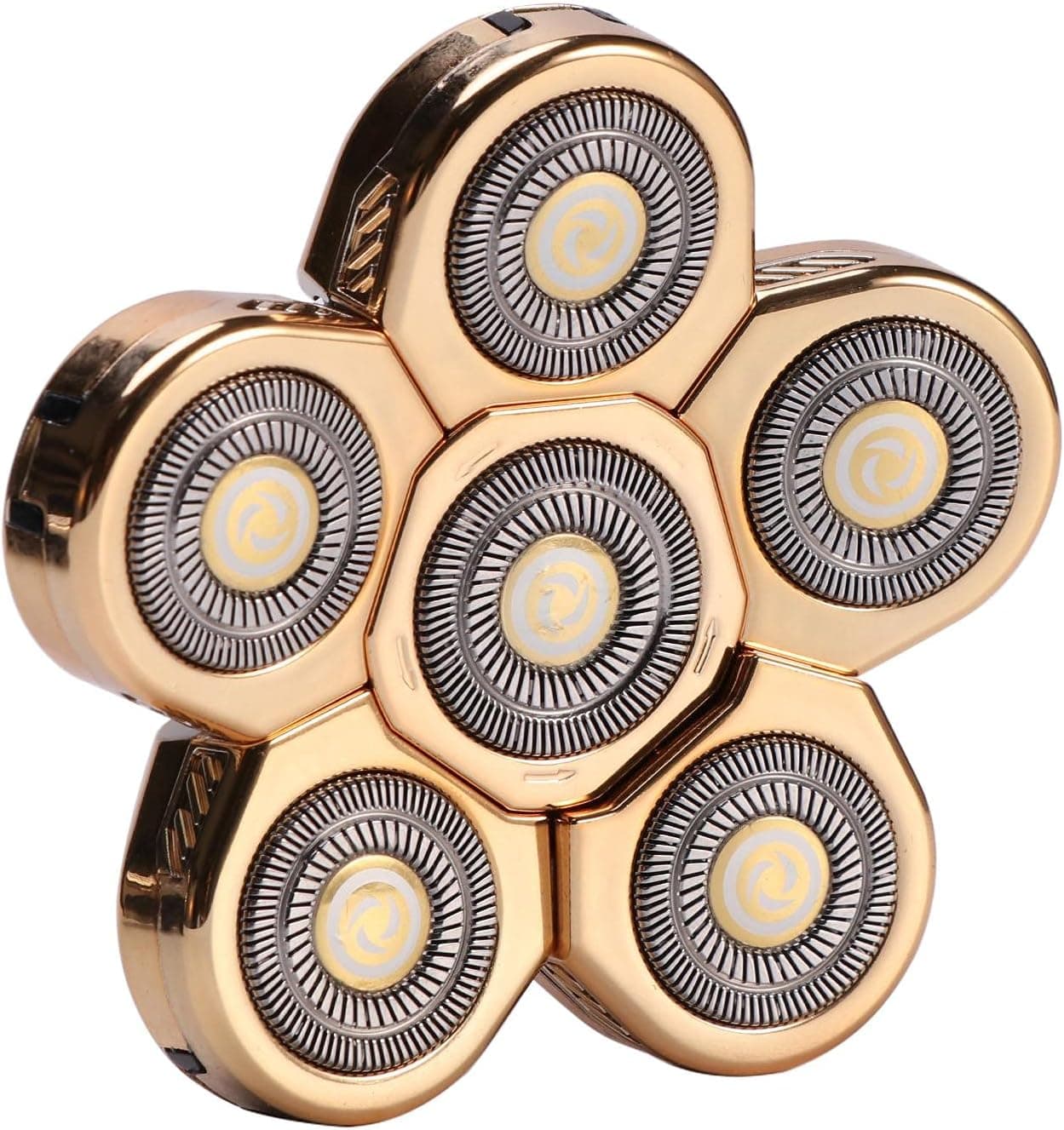 Men's Electric Shaver Replacement Heads 6 Head Shaver Replacement Electric Razor Shaver Head Shave Faster, Smoother and Quieter(Gold)