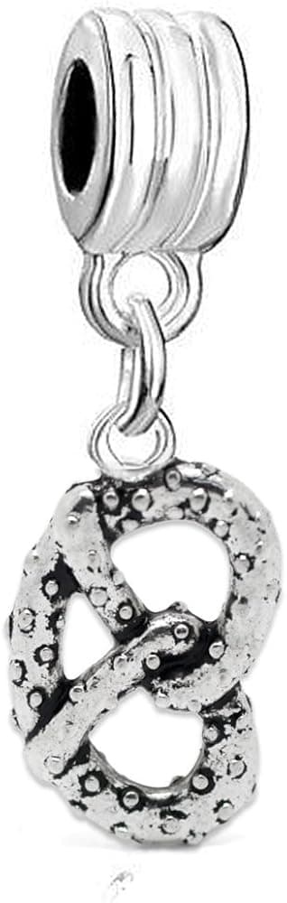 Sexy Sparkles Pretzel Charm Bead Compatible for Most European Snake Chain Bracelets