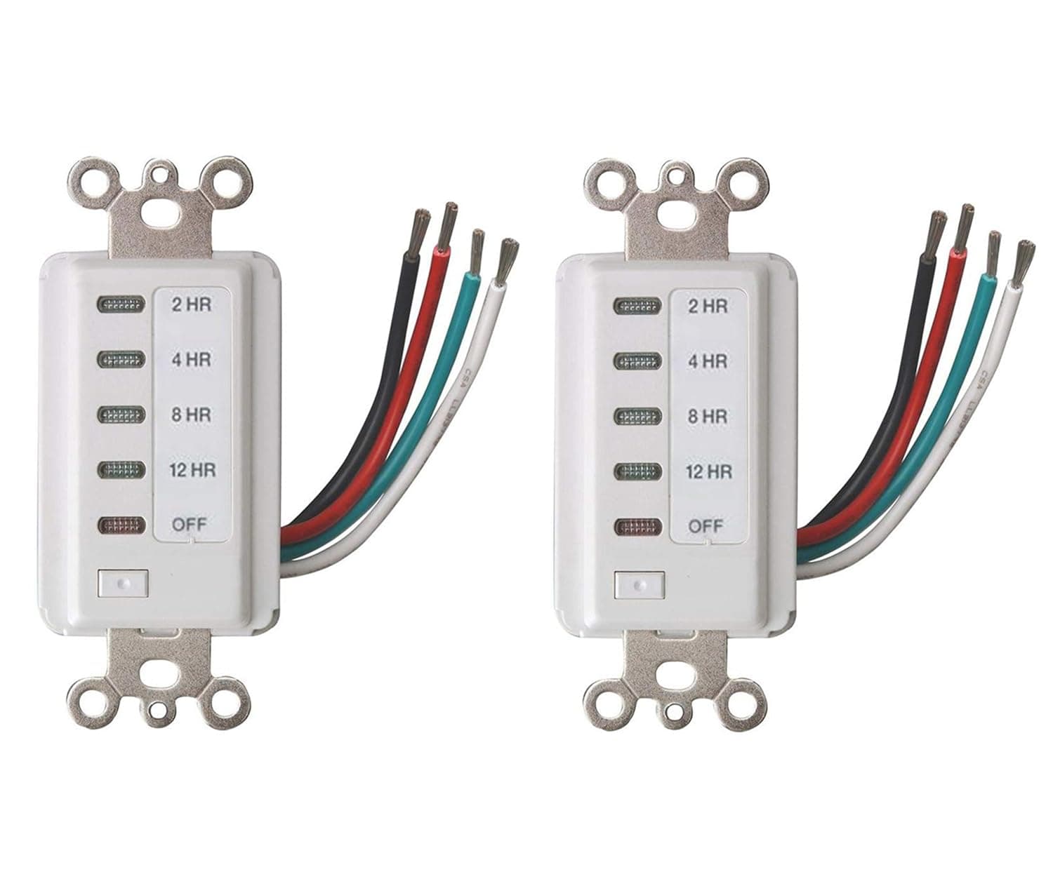 Bathroom Fan Auto Shut Off 2/4/8/12 Hour Preset Countdown Wall Switch Timer - White (2)