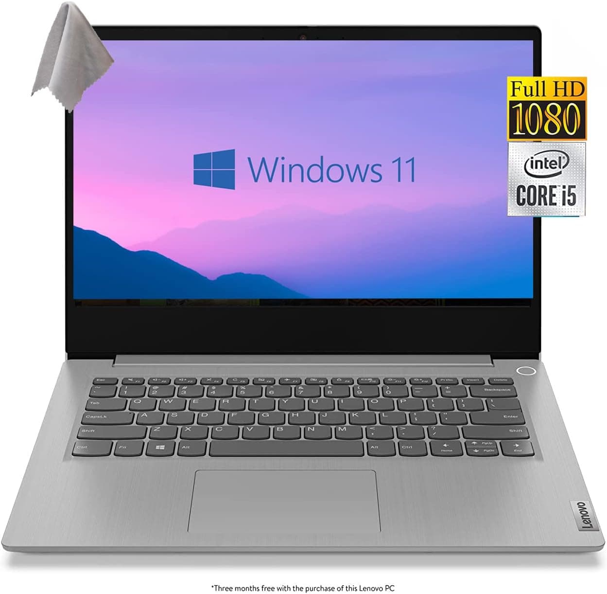 Lenovo IdeaPad Laptop, 14" FHD Display, Intel Core i5 Processor (Quad Core, up to 4.2 GHz), 12GB DDR4 RAM, 512GB PCIe SSD, Webcam, WiFi, HDMI, SD Card Reader, Windows 11 with JAWFOAL