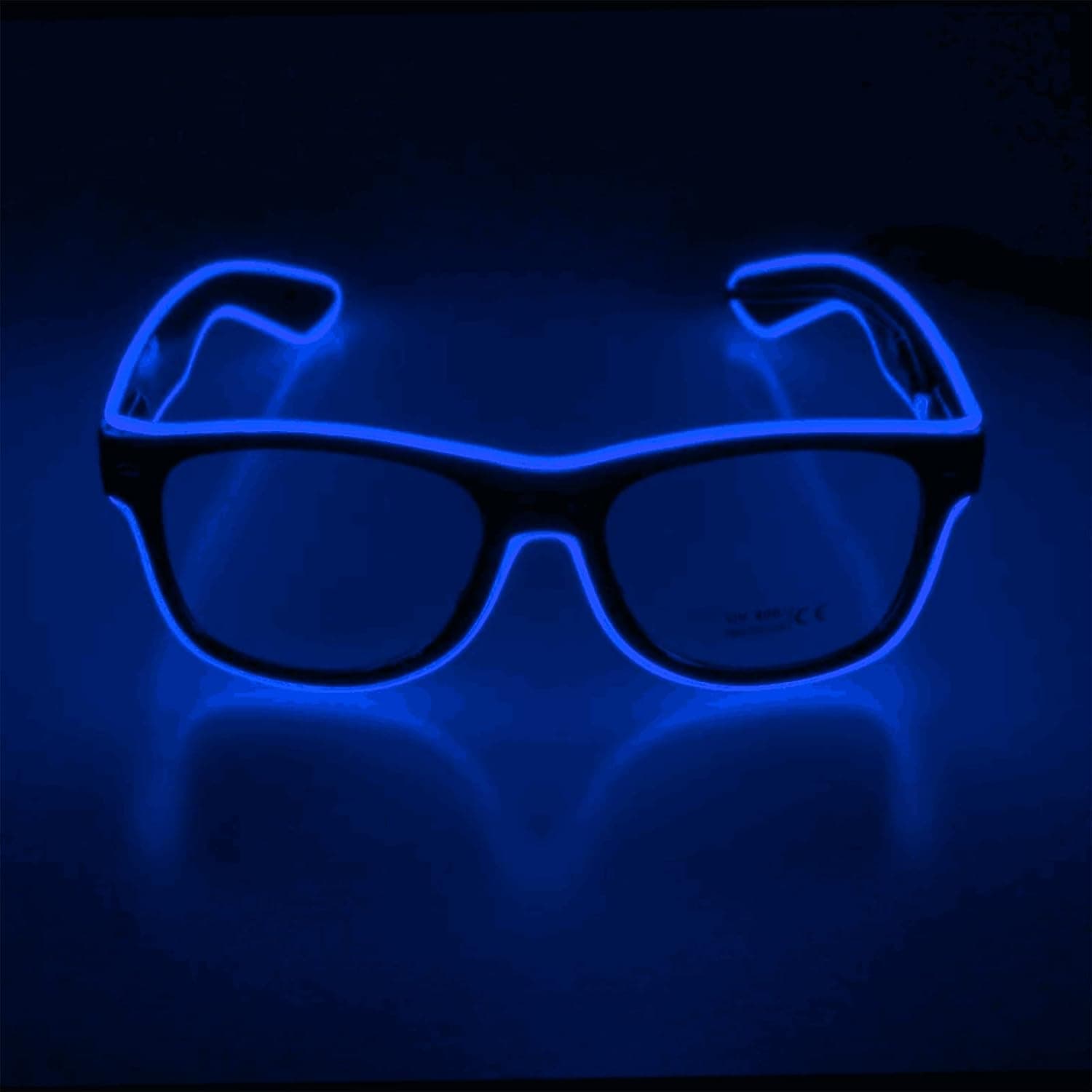 Blazing Fun El Wire Glasses Led DJ Bright Light Safety Light Up Multicolor led Flashing Glasses with 4 Modes for Halloween Christmas Birthday Party (Blue)