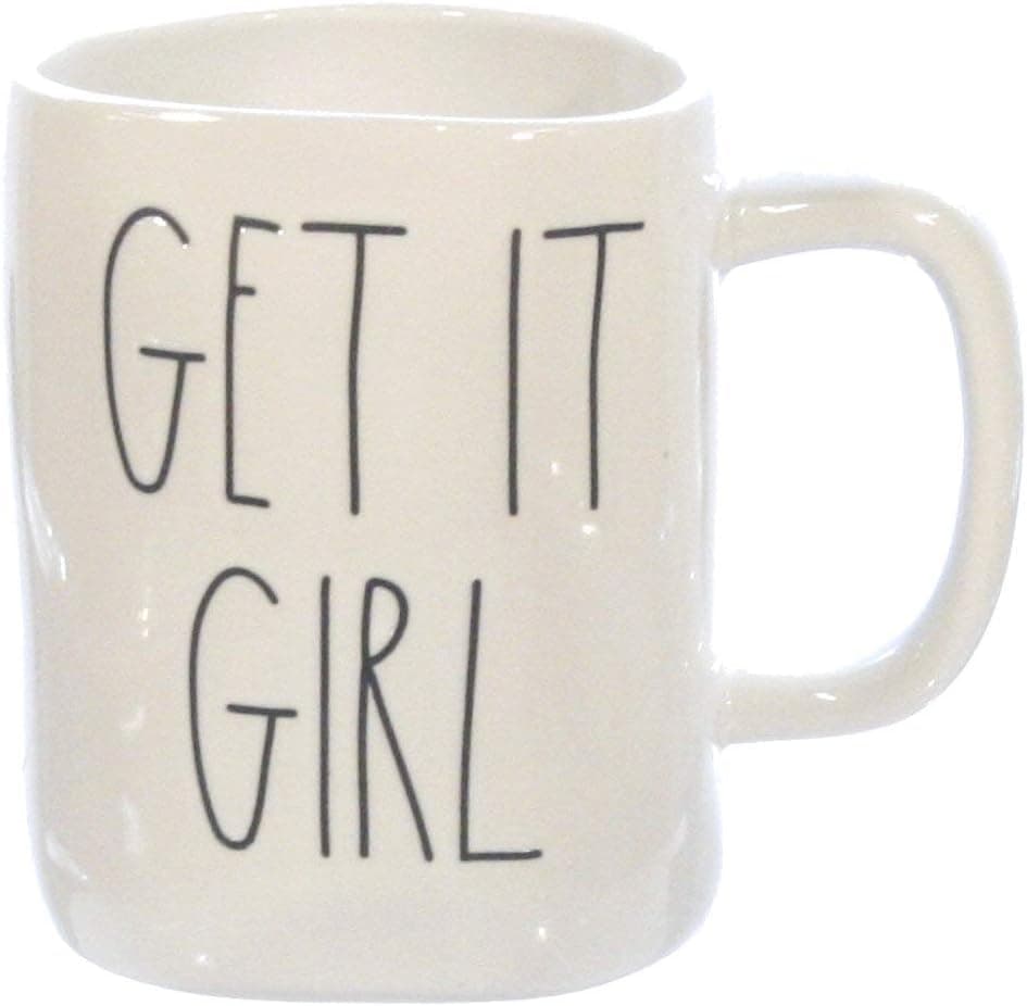 Rae Dunn Mug GET IT GIRL Large Letter with Coffee Tea Cup
