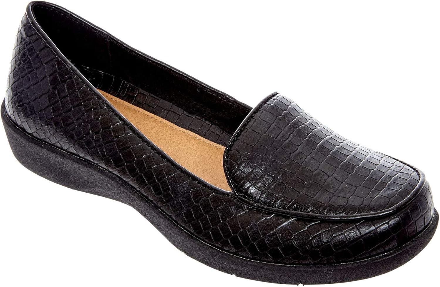 Comfortview Women's Wide Width The Jemma Flat Shoes - 12 WW, Black Multi