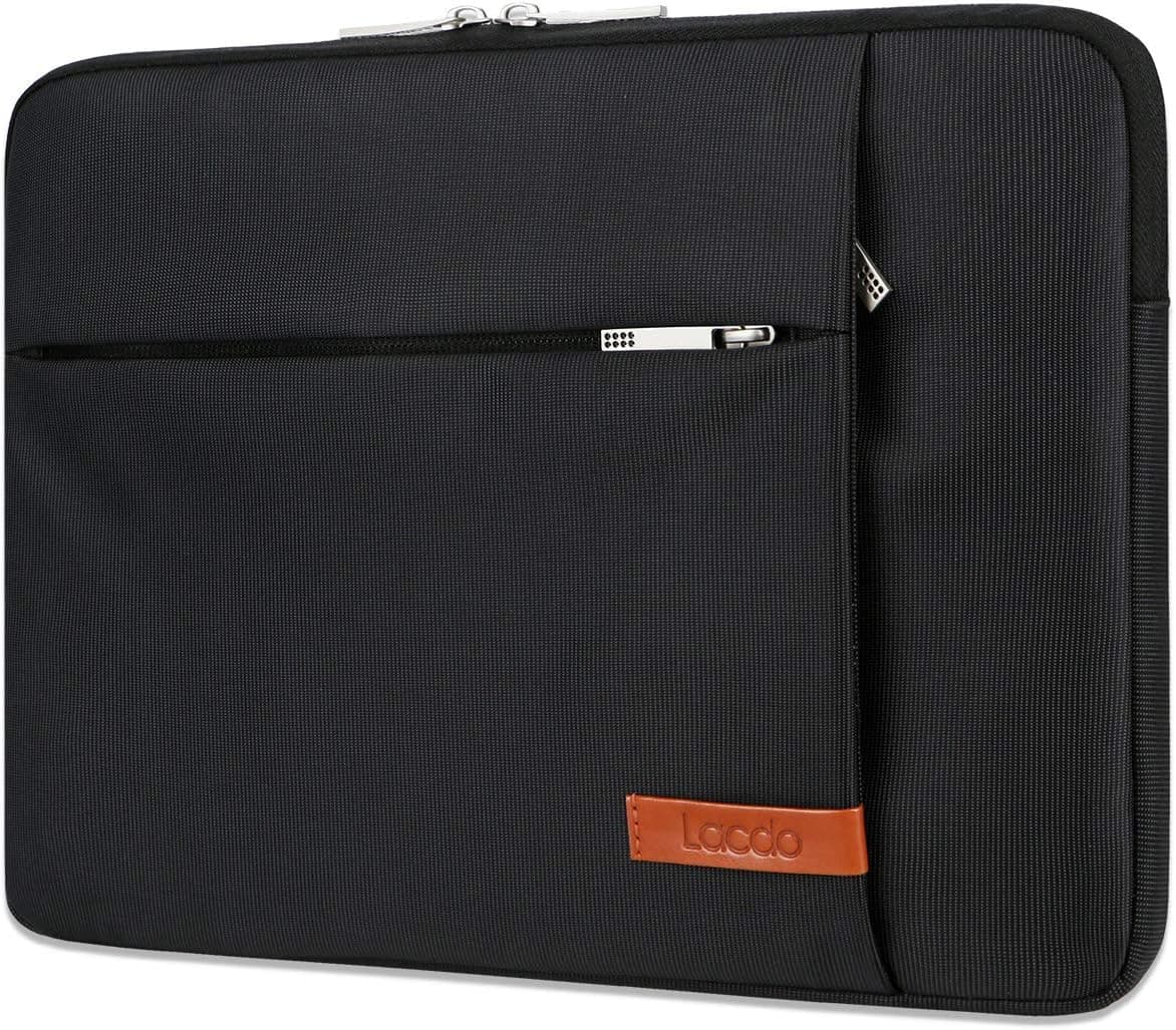 Lacdo 13 inch Laptop Sleeve Case for 13 inch New MacBook Air M2 A2681 M1 A2337 A2179 A1932 | 13 inch New MacBook Pro M2 M1 A2338 A2251 A2289 A2159 A1989 | 12.9" iPad Pro 6th 5th 4rd Computer Bag,Black