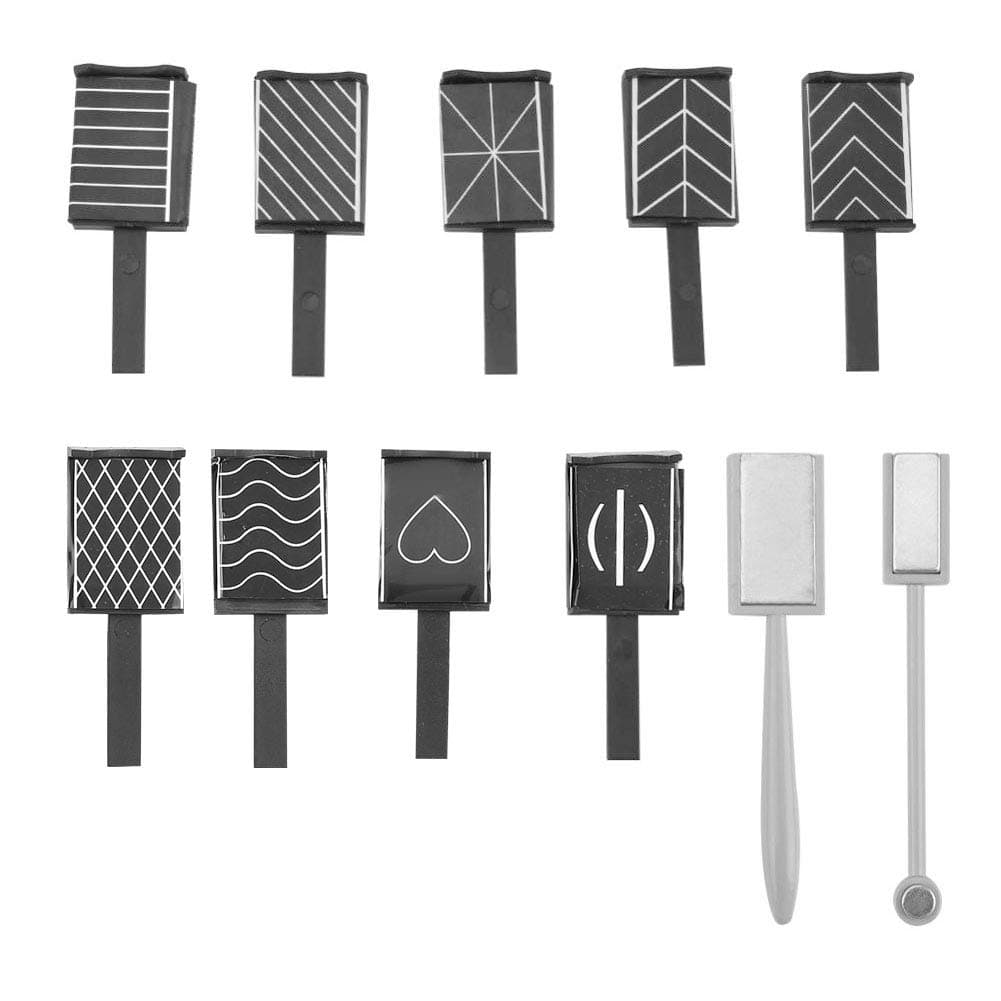 11Pcs Nail Magnet Tool Set 3D Cat Eye Gel Nail Polish Magnet Cat Eye Magnetic Stick Magnet LED Polish Soak Off UV Gel Magnet Stick Manicure Nail Art Tools