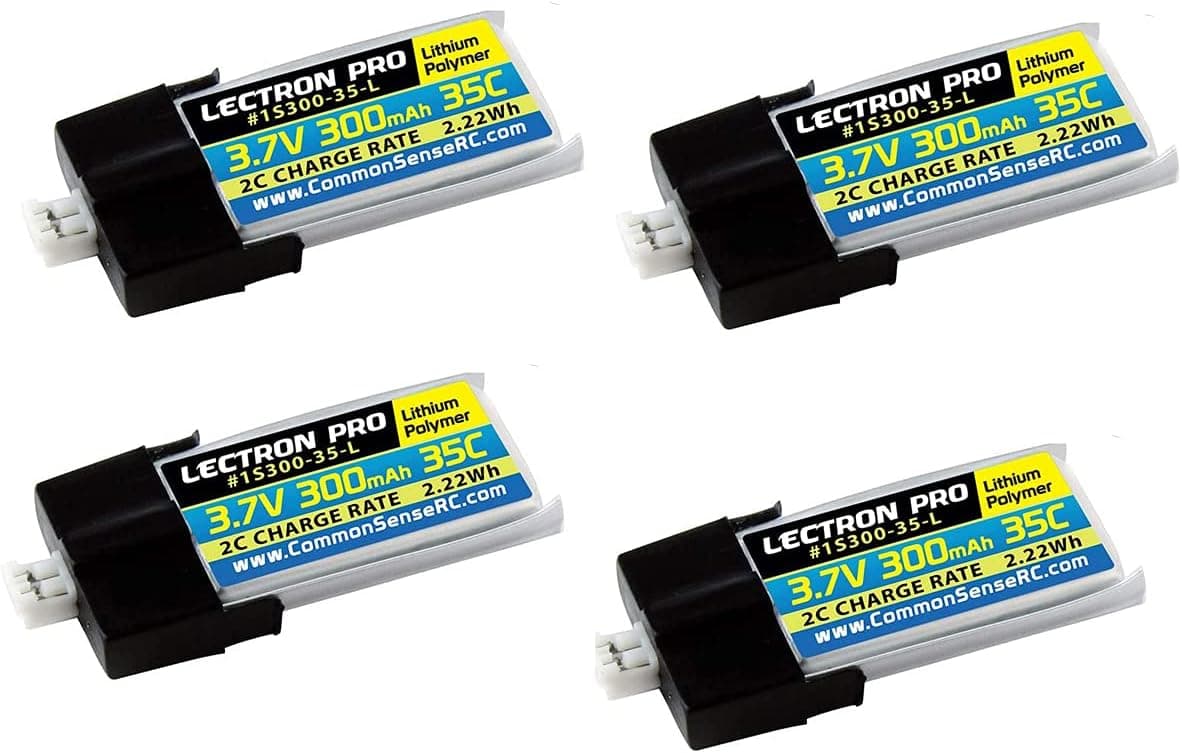 4-Pack of Lectron Pro 3.7 Volt - 300mAh 35C Lipos for Blade Nano QX 3D and mCP X