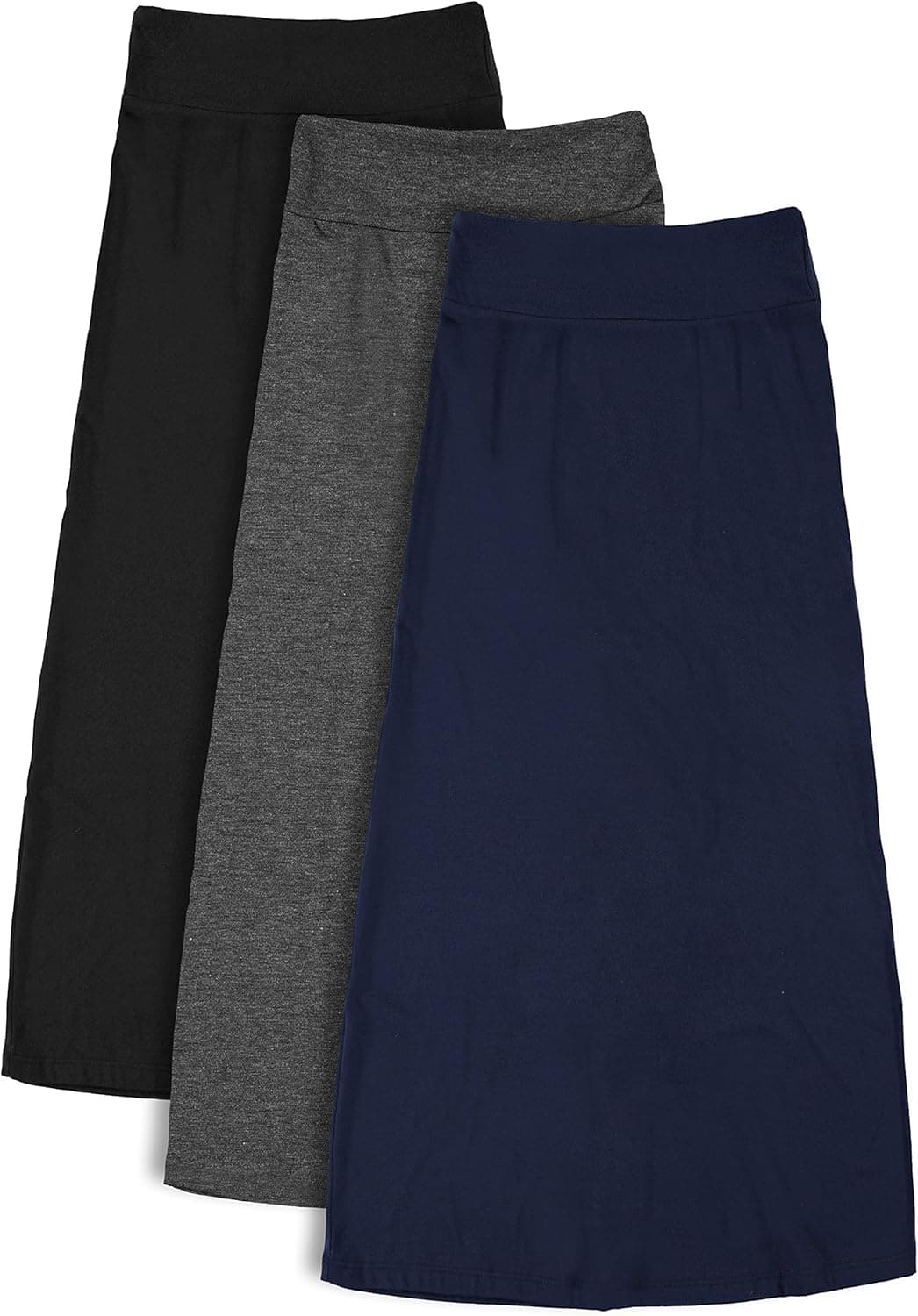 Free to Live 3 Pack Girls 7-16 Years Old Maxi Skirts - Great for Uniform