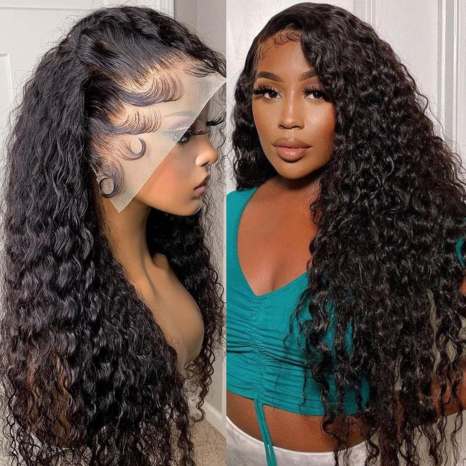Zhuomei BEAUTY Lace Front Wigs Human Hair, 13x4 180% 26Inch Water Wave Frontal Wigs Brazilian Remy Hair Wigs Bleached Knots Pre Plucked With Baby Hair for Black Women (180% Water wave HD 26")