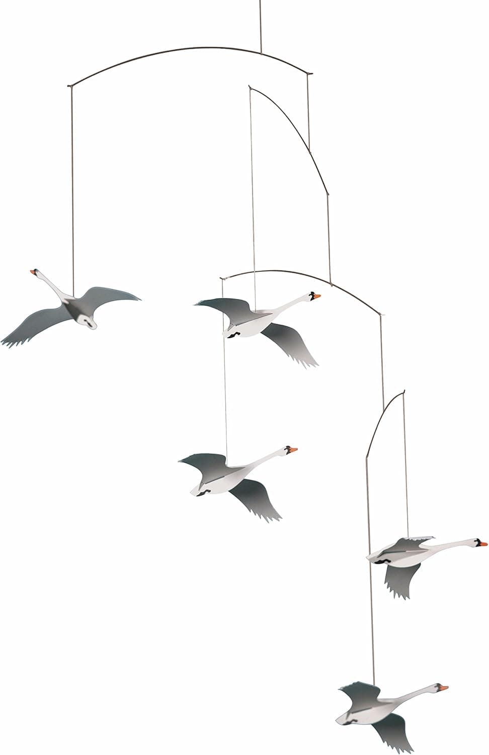 Scandinavian Swan Hanging Mobile - 22 Inches - Handmade in Denmark