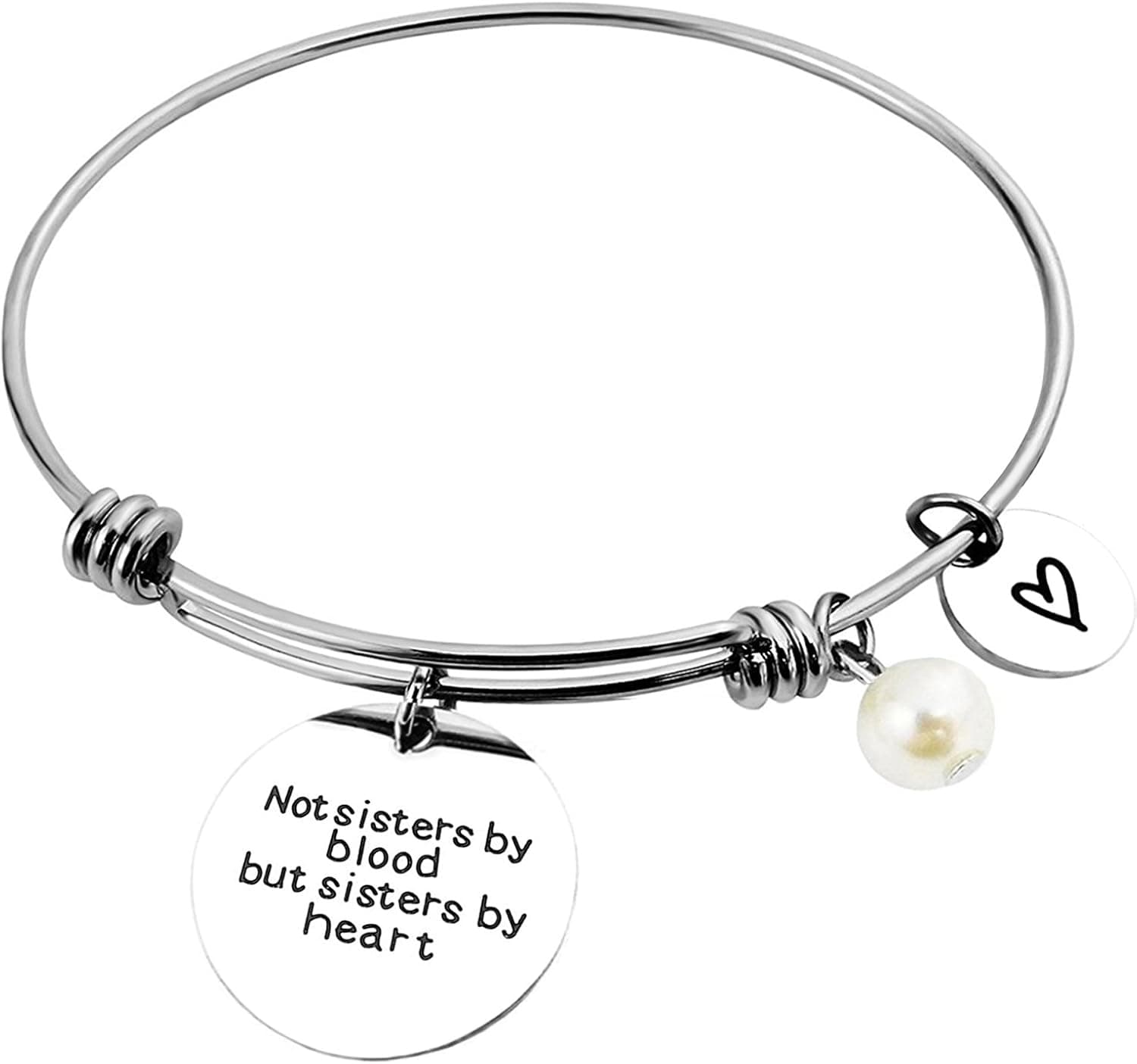 ALoveSoul Best Friend Bracelet - Not Sisters by Blood But Sisters by Heart Friendship Bracelets Gifts Sister Bracelets Jewelry
