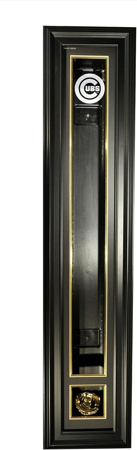 MLB Chicago Cubs Cabinet Style Single Baseball and Bat Display, Black