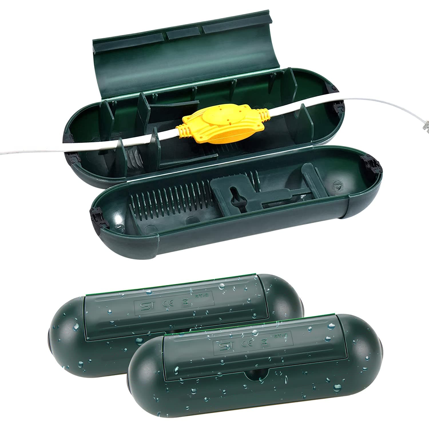 3 Pack Extension Cord Cover Connector Box Electrical&Extension Cord Protection Waterproof Blue Color Capsule Shaped by Cenipar