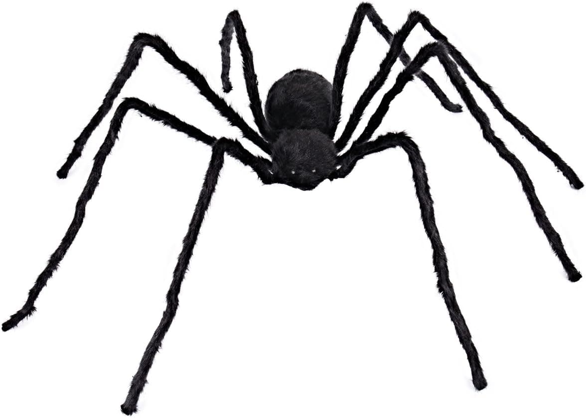 5 ft Huge Realistic Looking Hairy Spider, Halloween Outdoor Decoration Props (without LED)